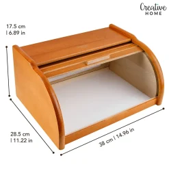Creative Home Boîte à Pain Aulne - 38 x 28,5 x 17,5 cm (+/- 1 cm) - Boite a Pain Bois - Huche à Pain - Boite en Bois