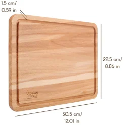 Creative Home Lot 2 Planches À Découper Bois Hêtre 30,5 x 22,5 x 1,2 cm - Cuisine