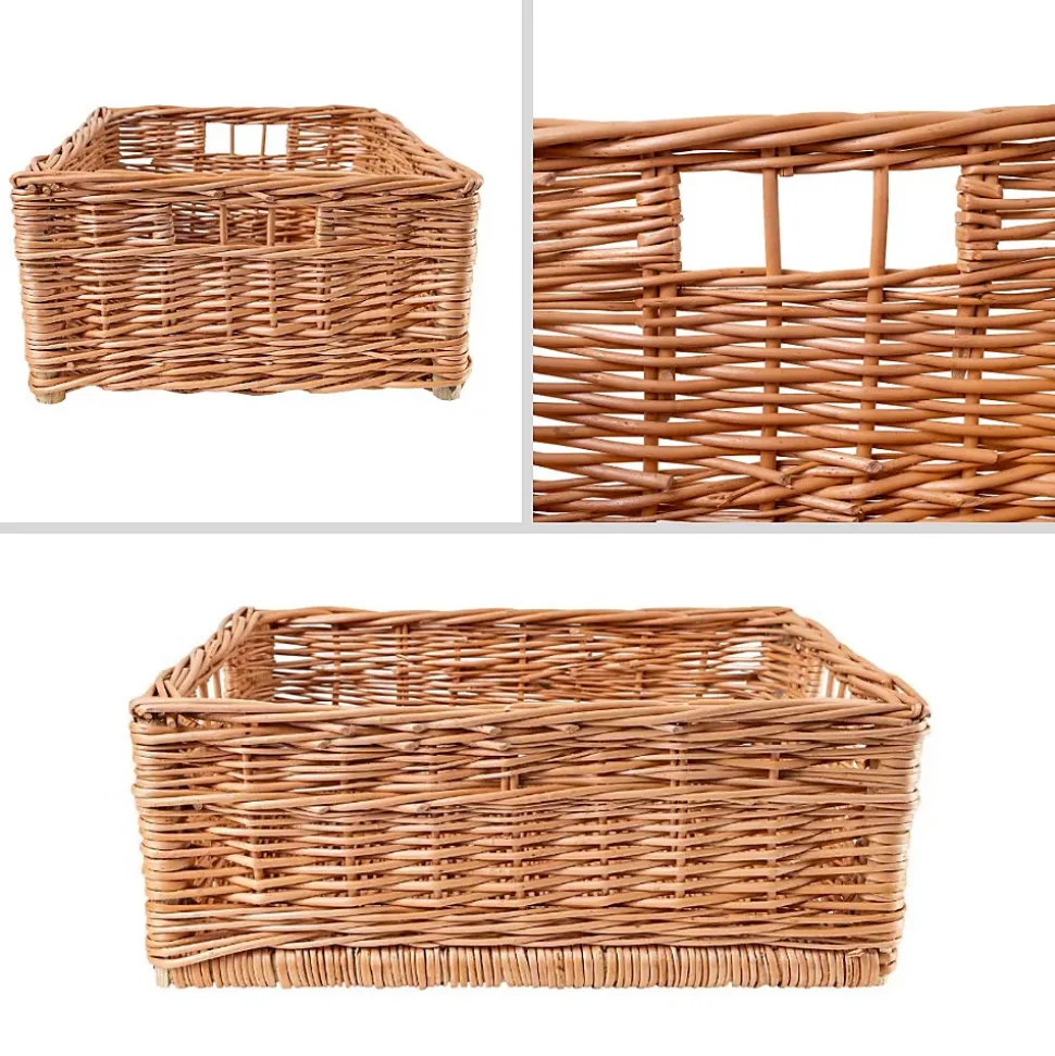 Creative Home Lot de 3 Panier De Rangement En Osier 40 x 30 x 16 cm - Petit Panier Tressé Pour Salle De Bain Cuisine Maison