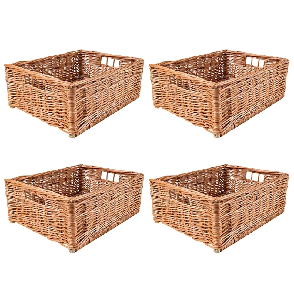 Creative Home Lot de 3 Panier De Rangement En Osier 40 x 30 x 16 cm - Petit Panier Tressé Pour Salle De Bain Cuisine Maison