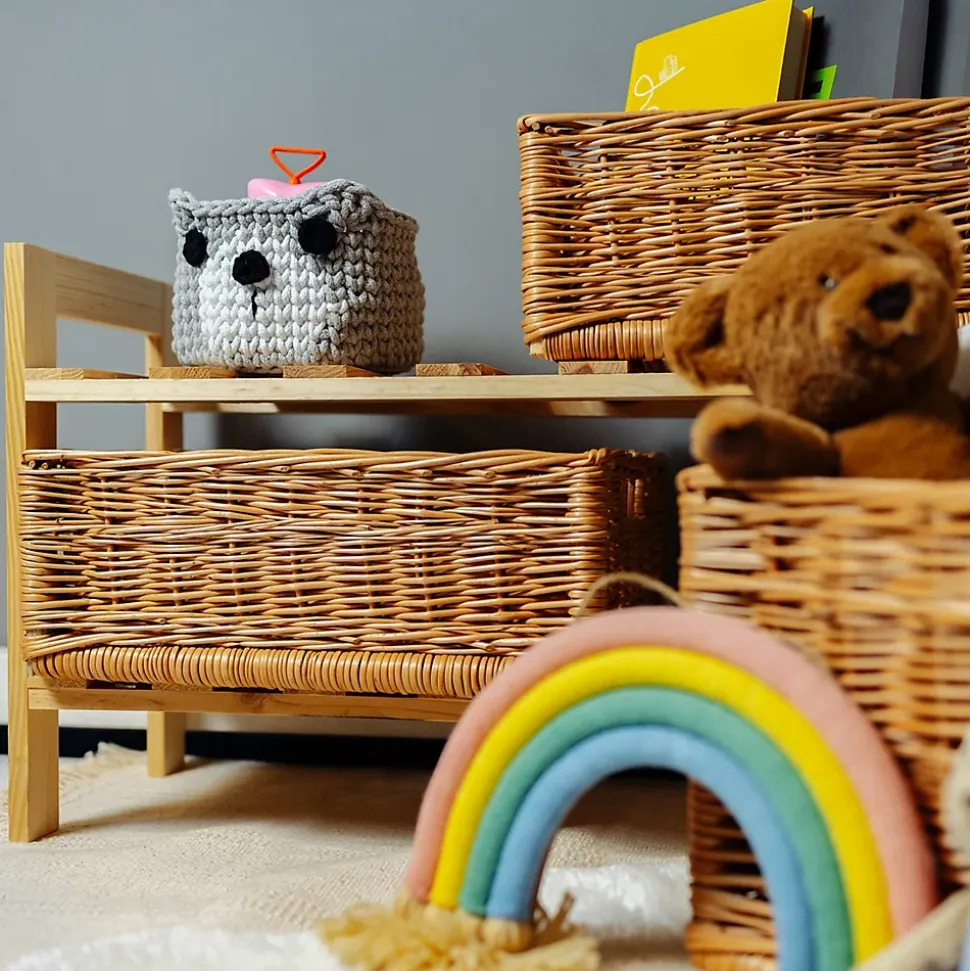 Creative Home Lot de 3 Panier De Rangement En Osier 40 x 30 x 16 cm - Petit Panier Tressé Pour Salle De Bain Cuisine Maison