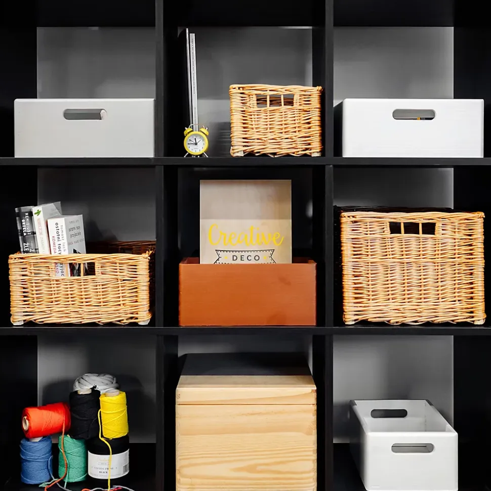 Creative Home Lot de 4 Panier De Rangement En Osier 30 x 20 x 16 cm - Petit Panier Tressé Pour Salle De Bain Cuisine Maison