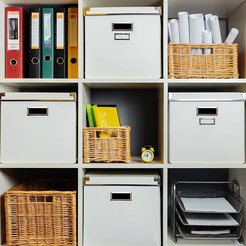 Creative Home Lot de 4 Panier De Rangement En Osier 30 x 20 x 16 cm - Petit Panier Tressé Pour Salle De Bain Cuisine Maison