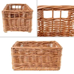 Creative Home Lot de 4 Panier De Rangement En Osier 30 x 20 x 16 cm - Petit Panier Tressé Pour Salle De Bain Cuisine Maison