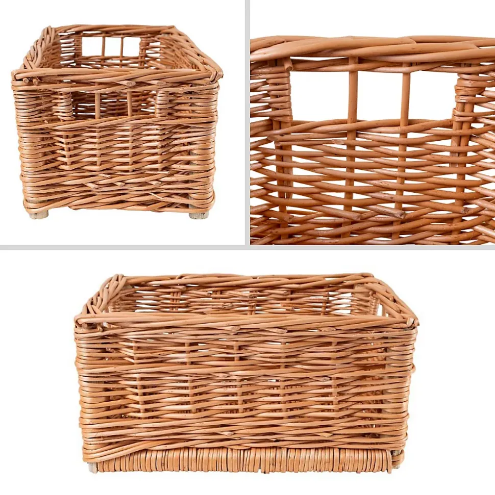 Creative Home Lot de 4 Panier De Rangement En Osier 30 x 20 x 16 cm - Petit Panier Tressé Pour Salle De Bain Cuisine Maison