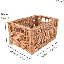 Creative Home Lot de 4 Panier De Rangement En Osier 30 x 20 x 16 cm - Petit Panier Tressé Pour Salle De Bain Cuisine Maison