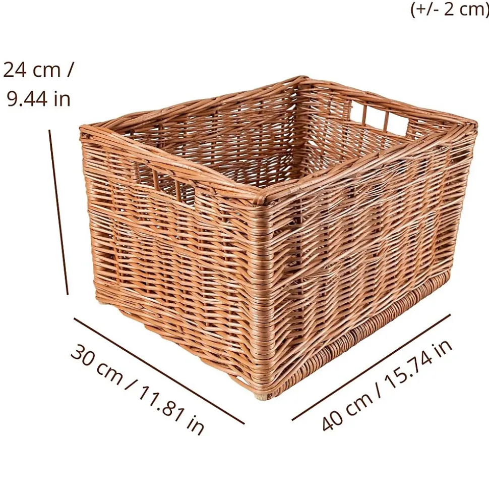 Creative Home Lot de 3 Panier De Rangement En Osier 40 x 30 x 24 cm - Petit Panier Tressé Pour Salle De Bain Cuisine Maison