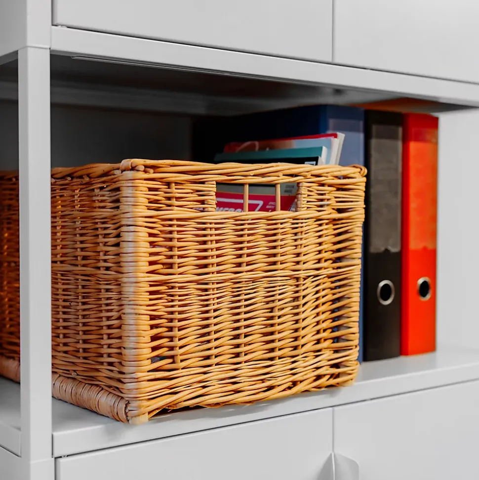 Creative Home Lot de 3 Panier De Rangement En Osier 40 x 30 x 24 cm - Petit Panier Tressé Pour Salle De Bain Cuisine Maison