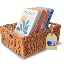 Creative Home Panier De Rangement En Osier 40 x 30 x 16 cm - Petit Panier Tressé Rectangulaire Pour Salle De Bain Cuisine Maison