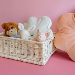 Creative Home Panier De Rangement En Osier Blanc 40 x 30 x 16 cm - Petit Panier Tressé Pour Salle De Bain Cuisine Maison