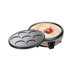 Crêpière - LITTLE BALANCE - Muscade - 1000W - Plaque 30cm et 7 empreintes - Revêtement antiadhésif