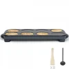 Crêpière Livoo Maxi crêpes party DOC186G 8 mini crêpes Diamètre 12 cm, 1500W, accessoires inclus coloris Gris