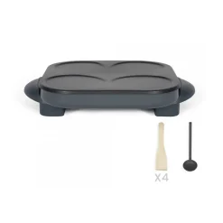 Crêpière 1500w 4x12cm gris Livoo DOC266G party