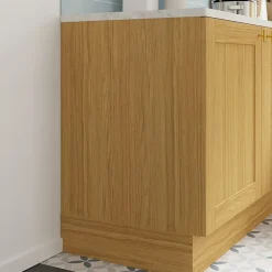 Côté de remplacement bas gauche Goodhome Verbena chêne massif H. 72 cm x l. 57 cm x Ep. 18 mm