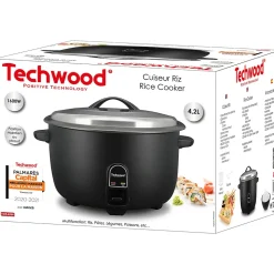 Cuiseur à Riz 4.2 L - Techwood TCR-4266 - 1600W - Sélecteur a 2 positions - Chauffe - Maintien au chaud - Coloris Noir
