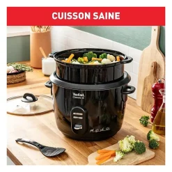 Cuiseur à riz 1.5l 710w avec panier vapeur noir Tefal RK1038
