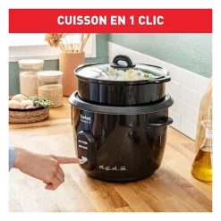 Cuiseur à riz 1.5l 710w avec panier vapeur noir Tefal RK1038