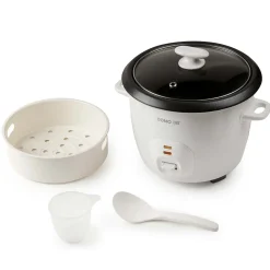 Cuiseur à riz 1.3l 536w avec panier vapeur blanc Domo DO9176RK