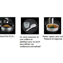 Cuiseur a riz - RUSSELL HOBBS - 19750-56 - 700 W - Bol : 3,3 L - Anti-adhésif - Inox