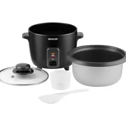 Cuiseur de Riz Electrique electrique Sencor - SRM 0601BK - Cuiseur a Riz avec Voyants Lumineux, 300 W, Noir