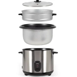Cuiseur de Riz Electrique et vapeur acier inoxydable - LIVOO - DOC293 - 1000W - 2,8L - Acier inoxydable - Maintien au chaud