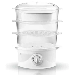 Cuiseur vapeur Puissance de 800 W. - 9L - Trois réservoirs de vapeur Steam Turbo transparents - Adler AD 633