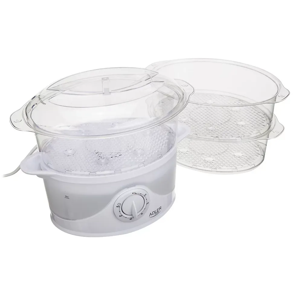 Cuiseur vapeur Puissance de 800 W. - 9L - Trois réservoirs de vapeur Steam Turbo transparents - Adler AD 633