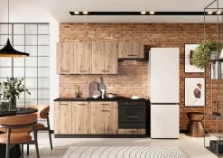 CUISINE COMPLETE ANIKA CHENE 2M00 NON MONTEE SANS ELECTROMENAGER 6 MEUBLES