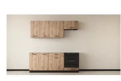 CUISINE COMPLETE ANIKA CHENE 2M00 NON MONTEE SANS ELECTROMENAGER 6 MEUBLES