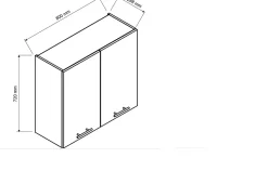 CUISINE COMPLETE ISABEL GRIS CLAIR ANGLE 260X200 NON MONTEE SANS ELECTROMENAGER 9 MEUBLES