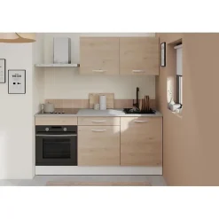 Cuisine complete OSLO - L 180cm - Chene - Plan de travail inclus