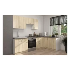 Cuisine complete SARA - Décor chene sonoma - L210 x P210 cm