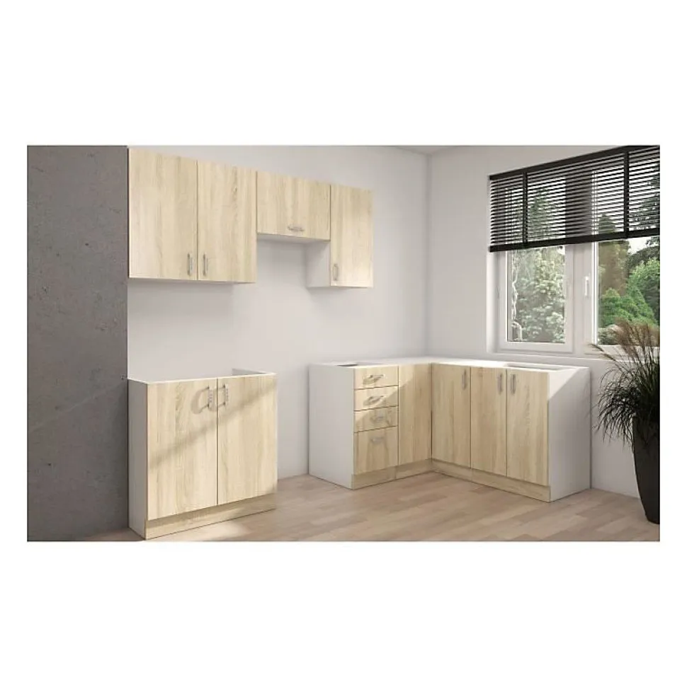 Cuisine complete SARA - Décor chene sonoma - L210 x P210 cm