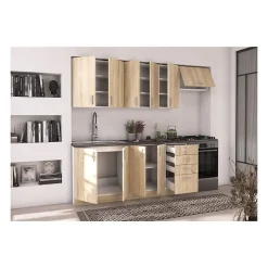 Cuisine complete SARA - Décor chene sonoma - L240 cm