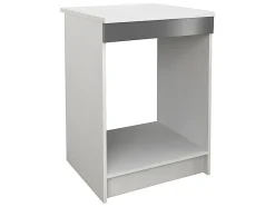 Cuisine complète - Avec plan de travail 180 cm - Gris brillant et Blanc - TRATTORIA