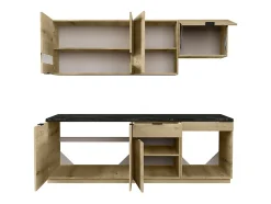 Cuisine complète - Avec plan de travail 200 cm - Naturel et Anthracite - CARMEO