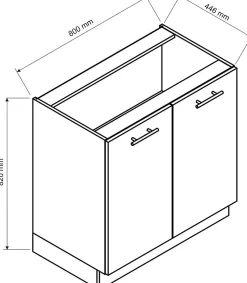 Cuisine complète d'angle ANIA 9 éléments couleur Chêne Artisan, Graphite - Longueur 200/260 cm