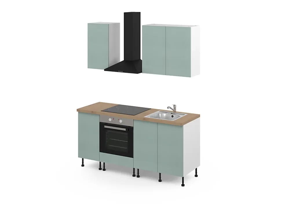 Cuisine complète GoodHome Stevia vert sans électroménager