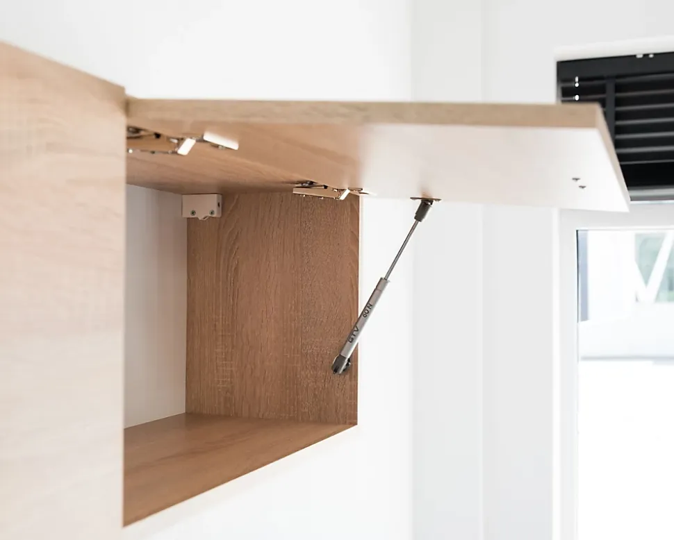 Cuisine complète L 180cm 5 éléments couleur chêne sonoma plan de travail inclus Mila