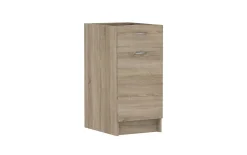 Cuisine complète L 180cm 5 éléments couleur chêne sonoma plan de travail inclus Mila