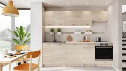 Cuisine complète MILA 8 éléments couleur sonoma avec plan de travail inclus - Longueur 240 cm