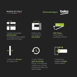 Cuisine complète montée All in Carla imitation chêne L. 255 cm avec électroménager