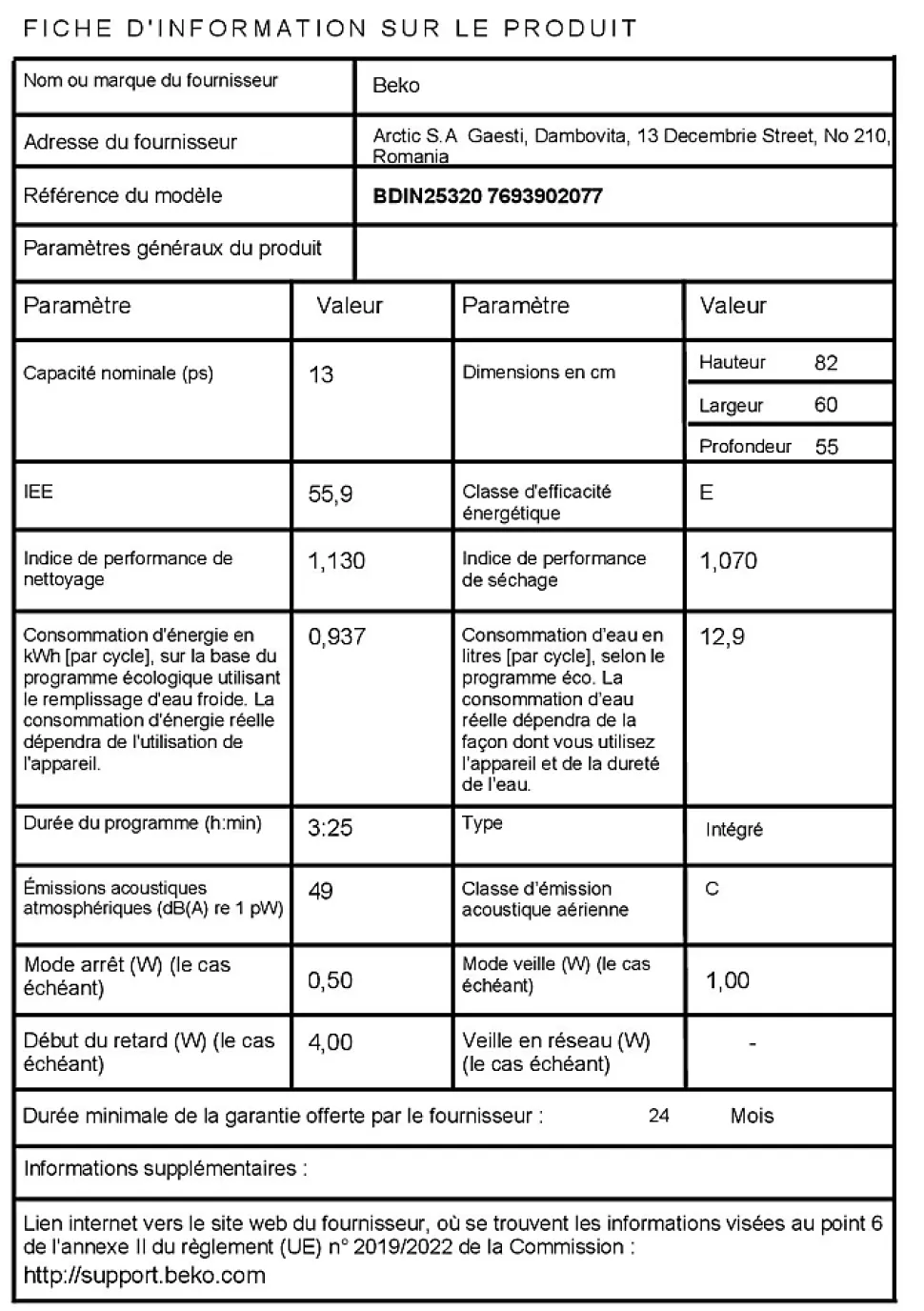 Cuisine complète montée All in Mimosa blanc L. 375 cm avec électroménager