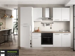 Cuisine complète montée All In Monica blanc L. 255 cm avec électroménager