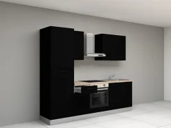 Cuisine complète montée All In Ornella noir L. 255 cm avec électroménager