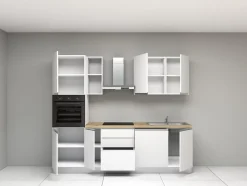 Cuisine complète montée All in Mimosa blanc L. 255 cm avec électroménager