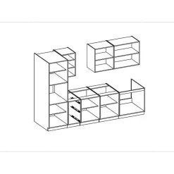 Cuisine complète ROCK AUCUNE 300 cm Chêne Lancelot et blanc brillant