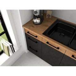 Cuisine complète ROCK L180 cm AUCUNE chêne Lancelot gris matera