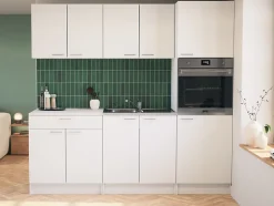 Cuisine 1er prix Primalight blanc avec poignées et plan de travail inclus