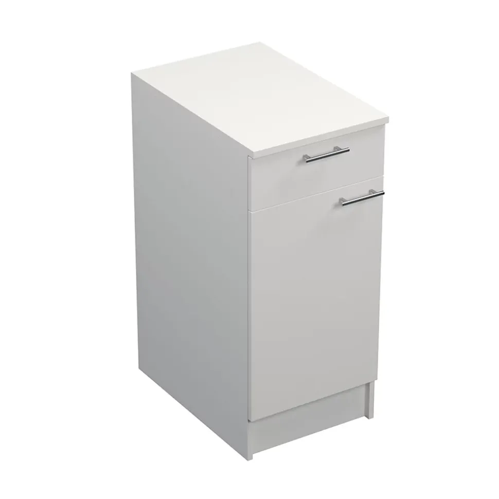 Cuisine 1er prix Primalight blanc avec poignées et plan de travail inclus